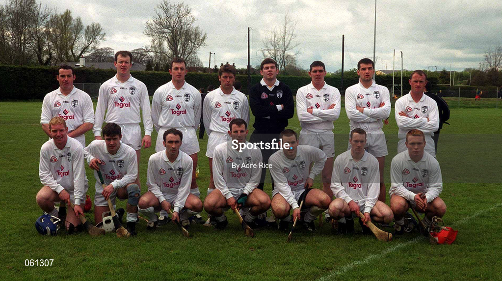 29 April 2001; The Kildare team before the Guinness Leinster Senior Hurling Championship Preliminary Round match between Kildare and Meath at Conneff Park in Clane, Kildare. Photo by Aoife Rice/Sportsfile