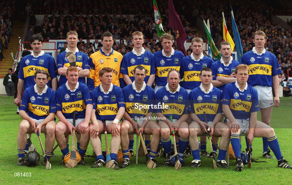 6 May 2001; The Tipperary team before the Allianz National Hurling League Final match between Tipperary and Clare at the Gaelic Grounds in Limerick. Photo by Ray McManus/Sportsfile