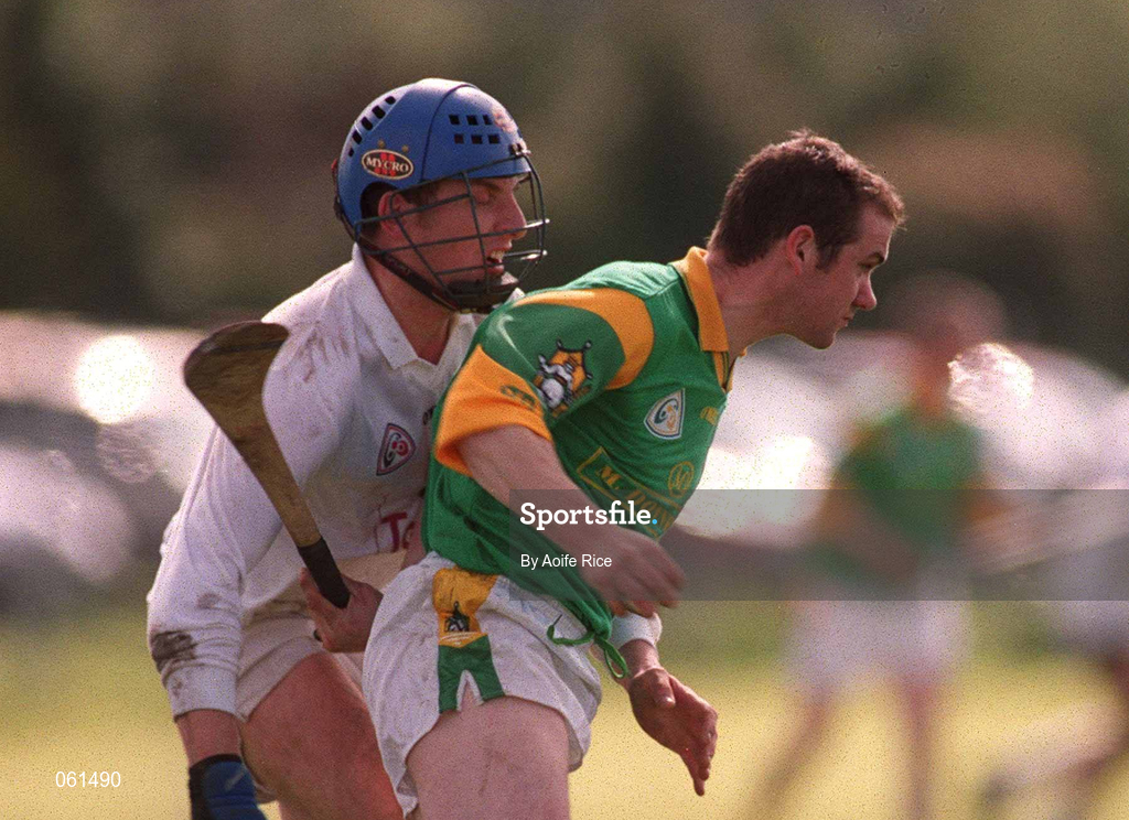 29 April 2001; Charlie Keena of Meath is tackled by Noel Casey of Kildare during the Guinness Leinster Senior Hurling Championship Preliminary Round match between Kildare and Meath at Conneff Park in Clane, Kildare. Photo by Aoife Rice/Sportsfile