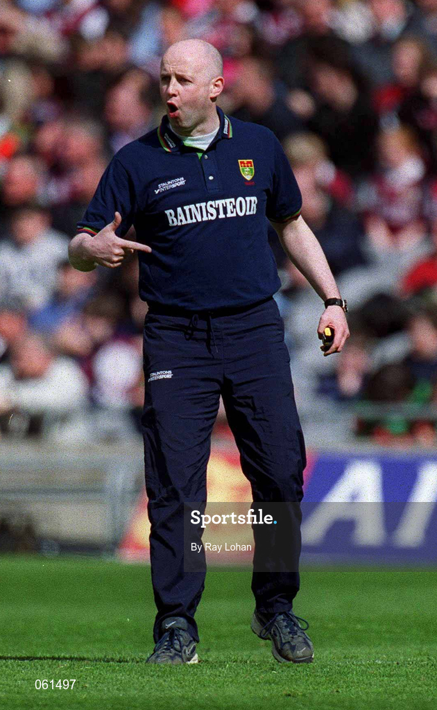 29 April 2001; Mayo manager Pat Holmes during the Allianz GAA National Football League Division 1 Final match between Mayo and Galway at Croke Park in Dublin. Photo by Ray Lohan/Sportsfile