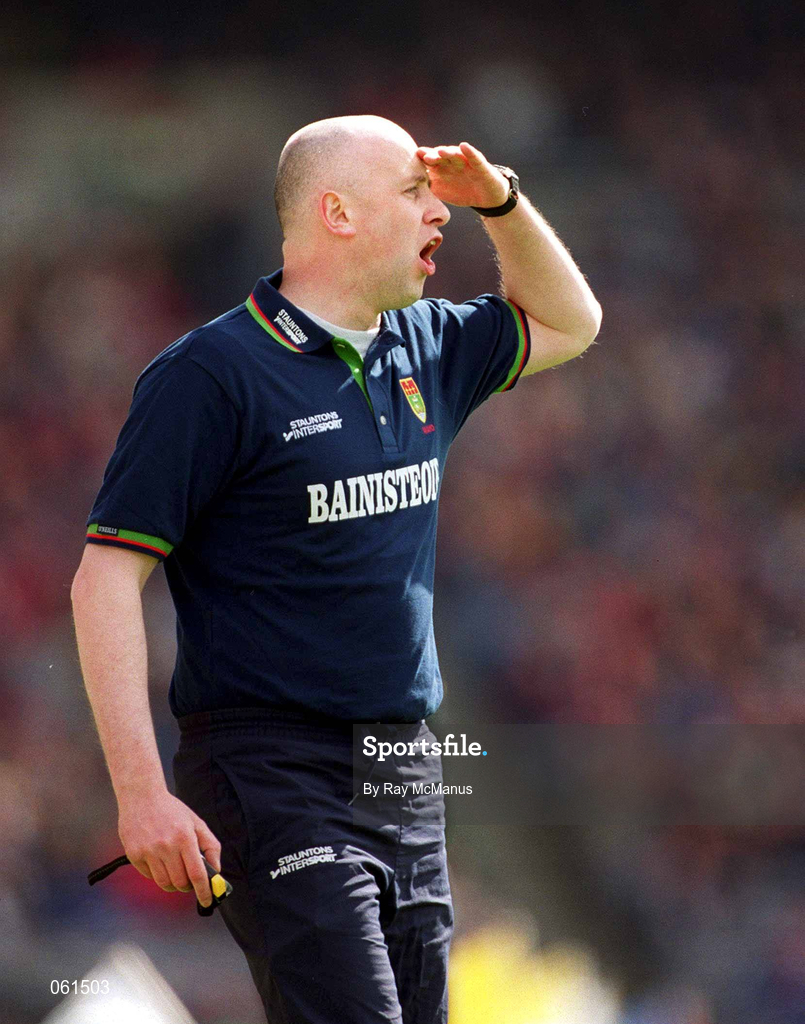 29 April 2001; Mayo manager Pat Holmes before the Allianz GAA National Football League Division 1 Final match betweem Mayo and Galway at Croke Park in Dublin. Photo by Ray McManus/Sportsfile *** Local Caption *** mayo