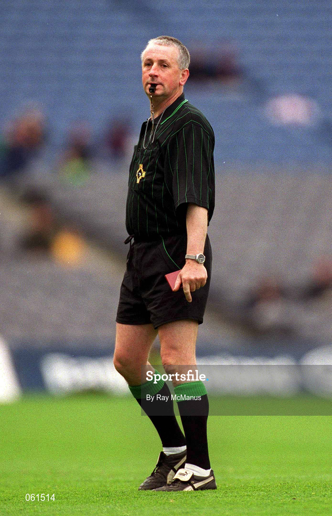 29 April 2001; Referee Niall Barrett during the Allianz GAA National Football League Division 1 Final match betweem Mayo and Galway at Croke Park in Dublin. Photo by Ray Lohan/Sportsfile *** Local Caption *** mayo