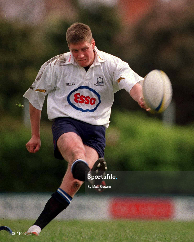 29 April 2001; Ronan O'Gara of Cork Constitution during the AIB All-Ireland League Rugby Division 1 match between Clontarf and Cork Constitution at Castle Avenue in Dublin. Photo by Matt Browne/Sportsfile