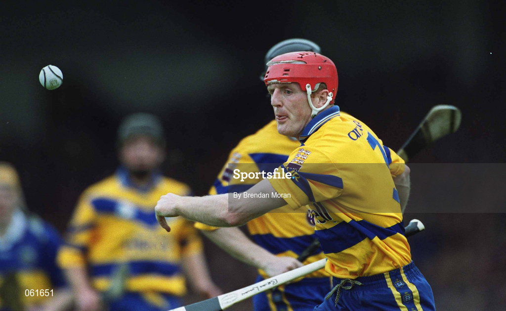 6 May 2001; Brian Lohan of Clare during the Allianz National Hurling League Final match between Tipperary and Clare at the Gaelic Grounds in Limerick. Photo by Brendan Moran/Sportsfile *** Local Caption ***