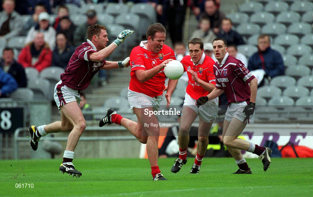 29 April 2001; Colin Corkery of Cork in action against David Murphy of Westmeath during the Allianz GAA National Football League Division 2 Final match between Westmeath and Cork at Croke Park in Dublin. Photo by Ray Lohan/Sportsfile