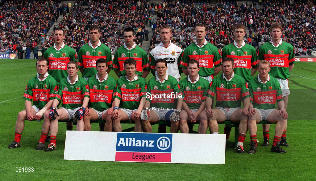 29 April 2001; The Mayo team before the Allianz GAA National Football League Division 1 Final match betweem Mayo and Galway at Croke Park in Dublin. Photo by Ray Lohan/Sportsfile