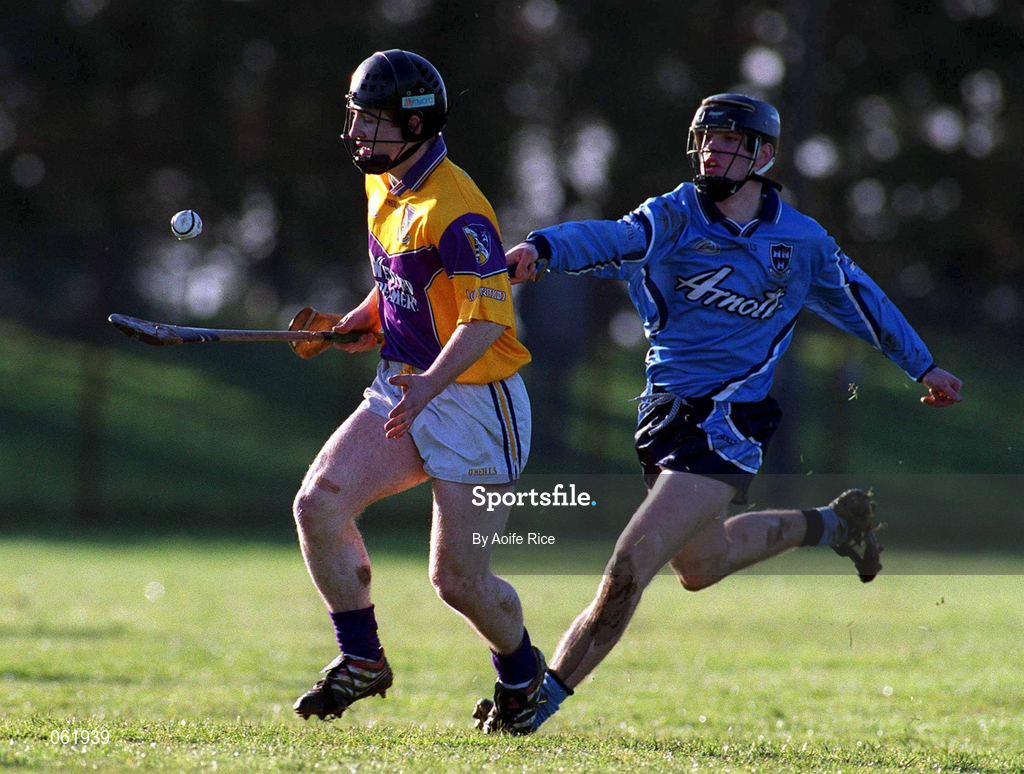 21 January 2001; Michael Jacob of Wexford in action against Aodhan De Paor of Dublin during the Walsh Cup match between Wexford and Dublin at Ferns in Wexford. Photo by Aoife Rice/Sportsfile