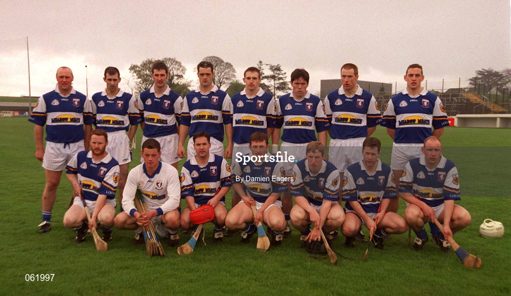 29 April 2001; The Laois team before the Guinness Leinster Senior Hurling Championship Preliminary Round match between Carlow and Laois at Dr Cullen Park in Carlow. Photo by Damien Eagers/Sportsfile
