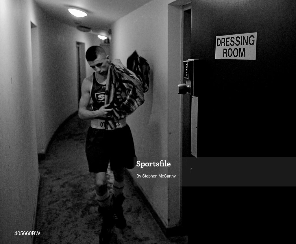 20 February 2010; Tyrone McCullough, Illies Golden Gloves, leaves his dressing room. National Boxing Championships - Semi-Finals, National Stadium, Dublin. Picture credit: Stephen McCarthy / SPORTSFILE
