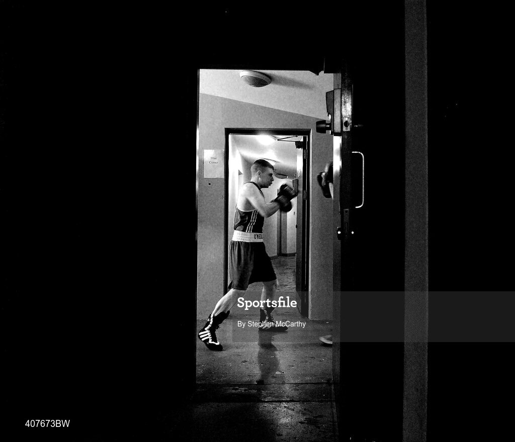 6 March 2010; A boxer warms up ahead of the afternoon session. Men's Novice National Championships 2010 Finals - Saturday Afternoon Session, National Stadium, Dublin. Picture credit: Stephen McCarthy / SPORTSFILE