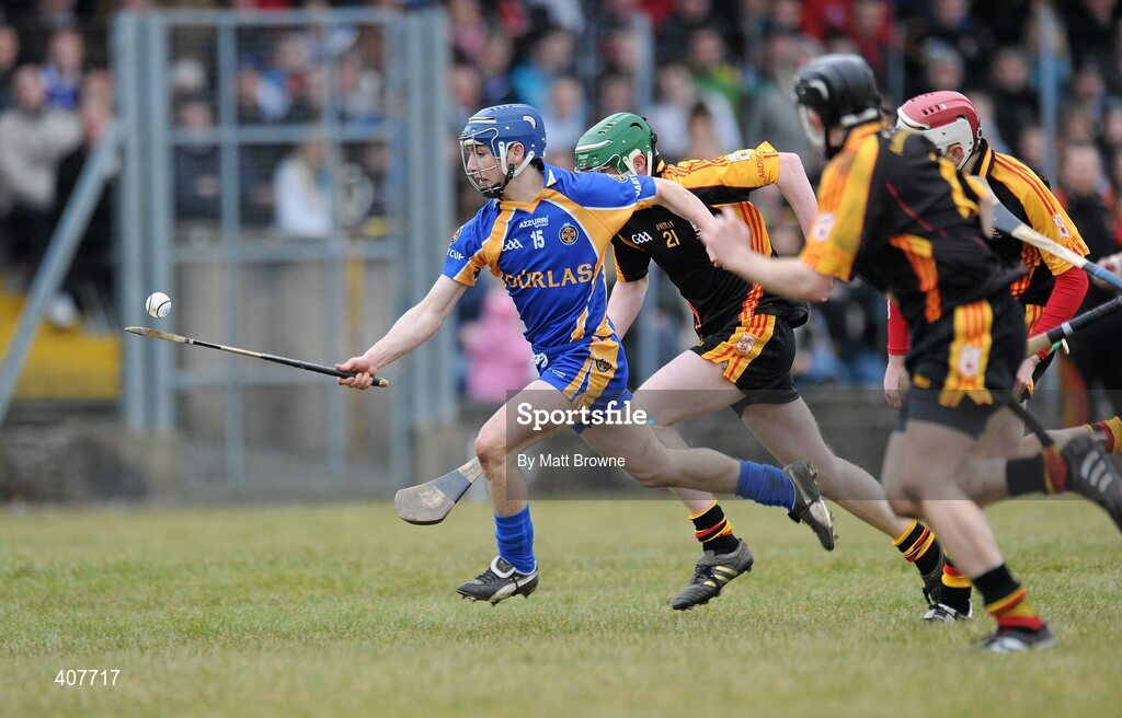 6 March 2010; Mike O'Brien, Thurles CBS, in action against Jamie Shanahan, Ard Scoil Ris. Harty Cup Final replay, Thurles CBS v Ard Scoil Ris, McDonagh Park, Nenagh, Co. Tipperary. Picture credit: Matt Browne / SPORTSFILE