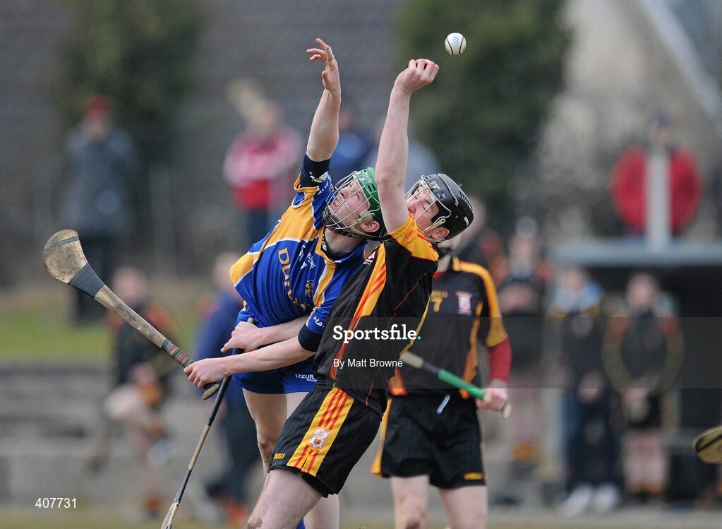 6 March 2010; John Meagher, Thurles CBS, in action against Declan Hannon, Ard Scoil Ris. Harty Cup Final replay, Thurles CBS v Ard Scoil Ris, McDonagh Park, Nenagh, Co. Tipperary. Picture credit: Matt Browne / SPORTSFILE