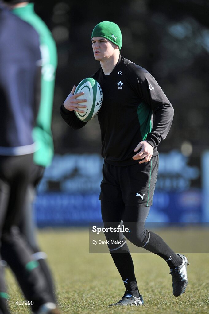 8 March 2010; Ireland's Jonathan Sexton in action during squad training ahead of their RBS Six Nations Rugby Championship match against Wales on Saturday. Ireland rugby squad training, Dr. Hickey Park, Greystones, Co. Wicklow. Picture credit; David Maher / SPORTSFILE