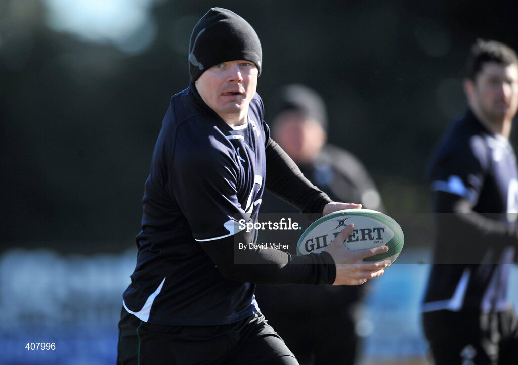 8 March 2010; Ireland captain Brian O'Driscoll in action during squad training ahead of their RBS Six Nations Rugby Championship match against Wales on Saturday. Ireland rugby squad training, Dr. Hickey Park, Greystones, Co. Wicklow. Picture credit; David Maher / SPORTSFILE