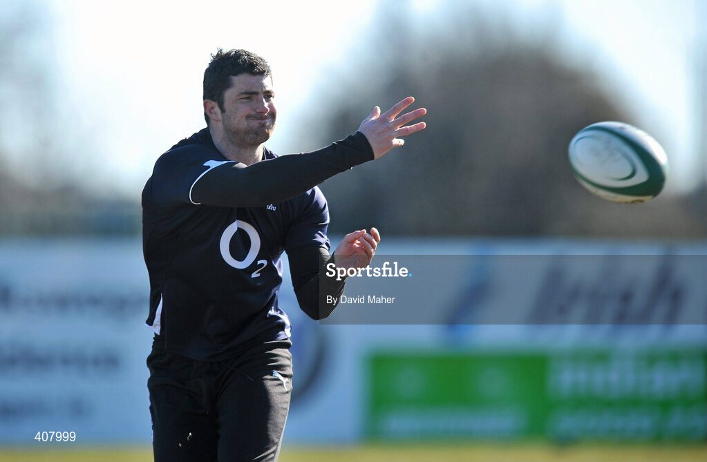 8 March 2010; Ireland's Rob Kearney in action during squad training ahead of their RBS Six Nations Rugby Championship match against Wales on Saturday. Ireland rugby squad training, Dr. Hickey Park, Greystones, Co. Wicklow. Picture credit; David Maher / SPORTSFILE