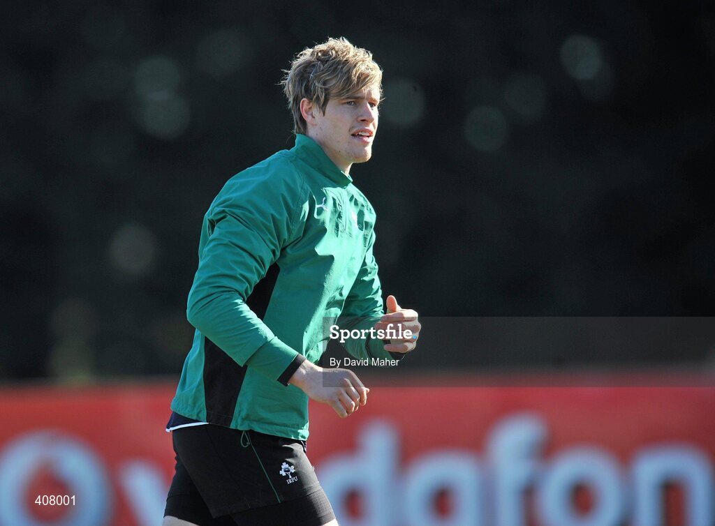 8 March 2010; Ireland's Andrew Trimble in action during squad training ahead of their RBS Six Nations Rugby Championship match against Wales on Saturday. Ireland rugby squad training, Dr. Hickey Park, Greystones, Co. Wicklow. Picture credit; David Maher / SPORTSFILE