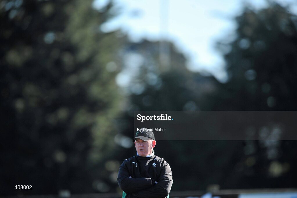 8 March 2010; Ireland head coach Declan Kidney during squad training ahead of their RBS Six Nations Rugby Championship match against Wales on Saturday. Ireland rugby squad training, Dr. Hickey Park, Greystones, Co. Wicklow. Picture credit; David Maher / SPORTSFILE