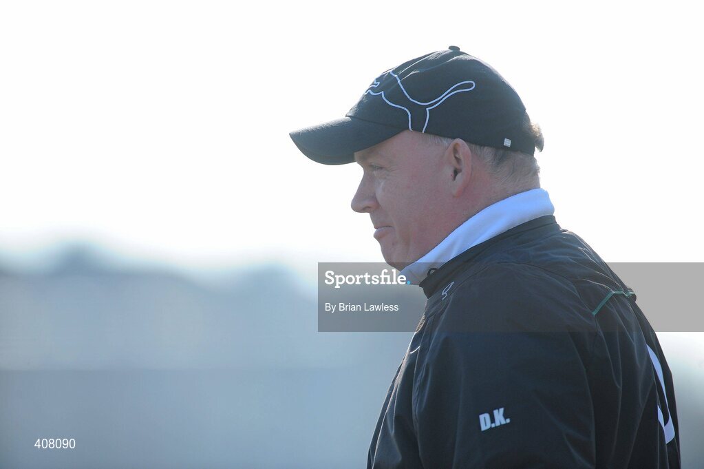 9 March 2010; Ireland head coach Declan Kidney during rugby squad training ahead of their RBS Six Nations Rugby Championship match against Wales on Saturday. Dr. Hickey Park, Greystones, Co. Wicklow. Picture credit; Brian Lawless / SPORTSFILE
