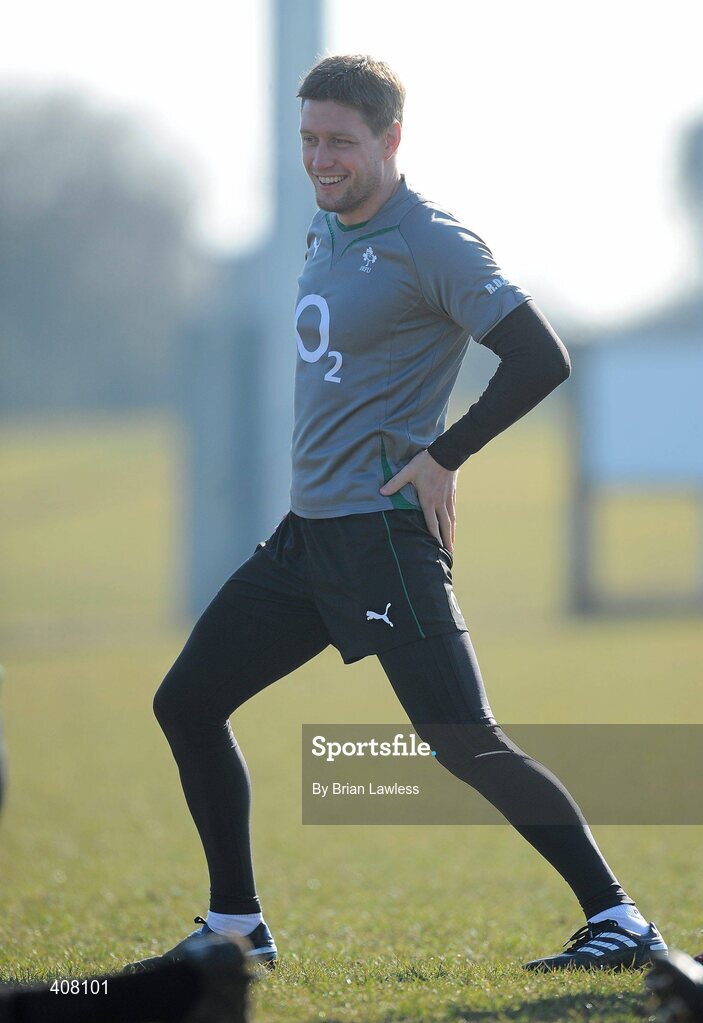 9 March 2010; Ireland's Ronan O'Gara during rugby squad training ahead of their RBS Six Nations Rugby Championship match against Wales on Saturday. Dr. Hickey Park, Greystones, Co. Wicklow. Picture credit; Brian Lawless / SPORTSFILE