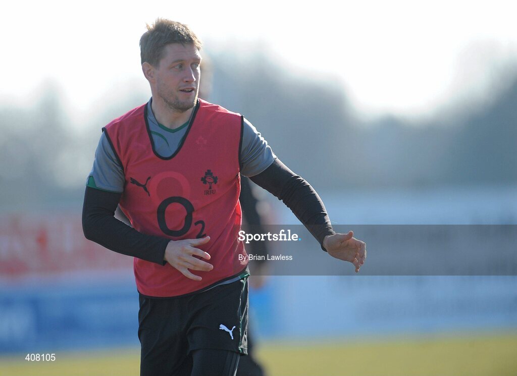 9 March 2010; Ireland's Ronan O'Gara during rugby squad training ahead of their RBS Six Nations Rugby Championship match against Wales on Saturday. Dr. Hickey Park, Greystones, Co. Wicklow. Picture credit; Brian Lawless / SPORTSFILE