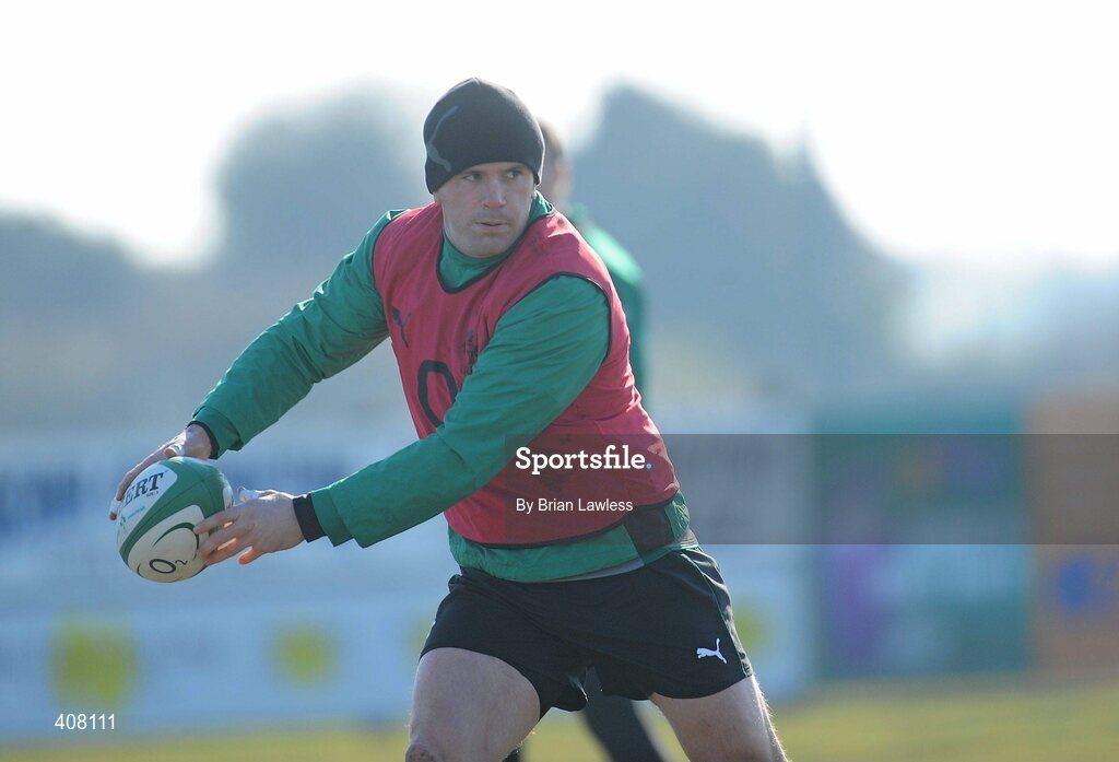 9 March 2010; Ireland's Shane Jennings during rugby squad training ahead of their RBS Six Nations Rugby Championship match against Wales on Saturday. Dr. Hickey Park, Greystones, Co. Wicklow. Picture credit; Brian Lawless / SPORTSFILE