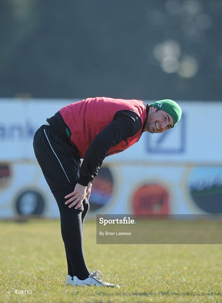 9 March 2010; Ireland's Rob Kearney during rugby squad training ahead of their RBS Six Nations Rugby Championship match against Wales on Saturday. Dr. Hickey Park, Greystones, Co. Wicklow. Picture credit; Brian Lawless / SPORTSFILE