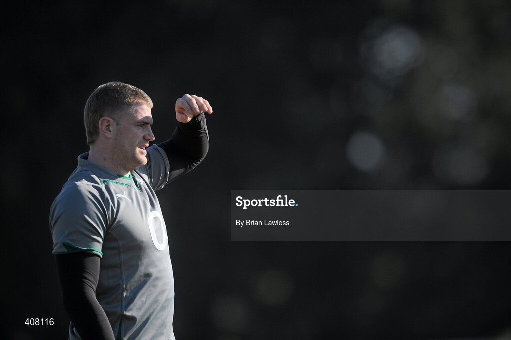 9 March 2010; Ireland's Jamie Heaslip during rugby squad training ahead of their RBS Six Nations Rugby Championship match against Wales on Saturday. Dr. Hickey Park, Greystones, Co. Wicklow. Picture credit; Brian Lawless / SPORTSFILE