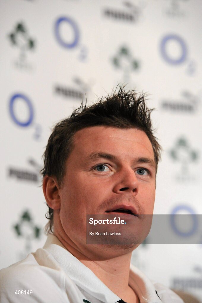 9 March 2010; Ireland captain Brian O'Driscoll during the rugby squad team announcement ahead of their RBS Six Nations Rugby Championship match against Wales on Saturday. Fitzpatrick's Castle Hotel, Killiney, Co. Dublin. Picture credit; Brian Lawless / SPORTSFILE