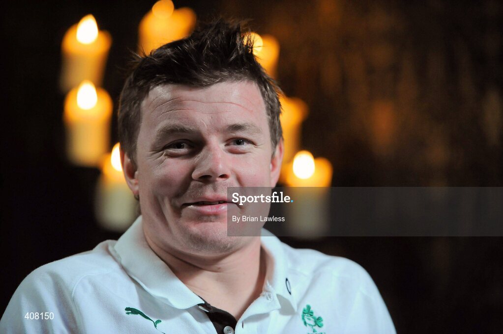 9 March 2010; Ireland's Brian O'Driscoll during a TV interview after the rugby squad team announcement ahead of their RBS Six Nations Rugby Championship match against Wales on Saturday. Fitzpatrick's Castle Hotel, Killiney, Co. Dublin. Picture credit; Brian Lawless / SPORTSFILE