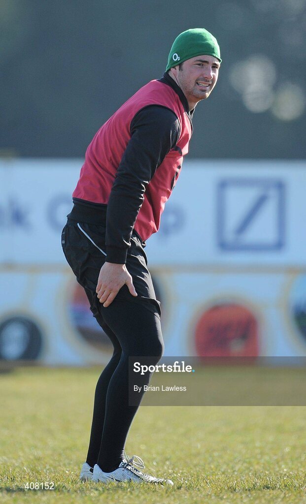 9 March 2010; Ireland's Rob Kearney during rugby squad training ahead of their RBS Six Nations Rugby Championship match against Wales on Saturday. Dr. Hickey Park, Greystones, Co. Wicklow. Picture credit; Brian Lawless / SPORTSFILE