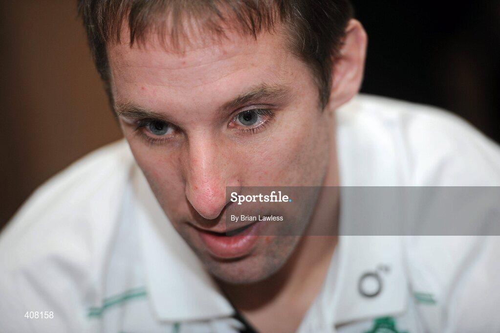 9 March 2010; Ireland's Tomas O'Leary during the rugby squad team announcement ahead of their RBS Six Nations Rugby Championship match against Wales on Saturday. Fitzpatrick's Castle Hotel, Killiney, Co. Dublin. Picture credit; Brian Lawless / SPORTSFILE