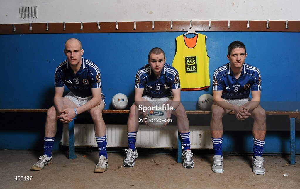 9 March 2010; Pictured at the AIB GAA Club Championship Final press conference are St. Galls players Aodhan Gallagher, Colin Brady and Sean Kelly. St. Galls will take on Kilmurry Ibrickane in the AIB GAA Football Senior Championship Finals on St. Patrick's Day, 17th March, in Croke Park. St Galls, Belfast, Co. Antrim. Picture credit: Oliver McVeigh / SPORTSFILE