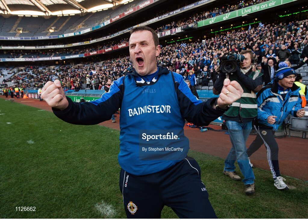 17 March 2016; Ballyboden St Endas manager Andy McEntee celebrates his side's victory. AIB GAA Football All-Ireland Senior Club Championship Final, Ballyboden St Endas, Dublin, v Castlebar Mitchels, Mayo. Croke Park, Dublin. Picture credit: Stephen McCarthy / SPORTSFILE