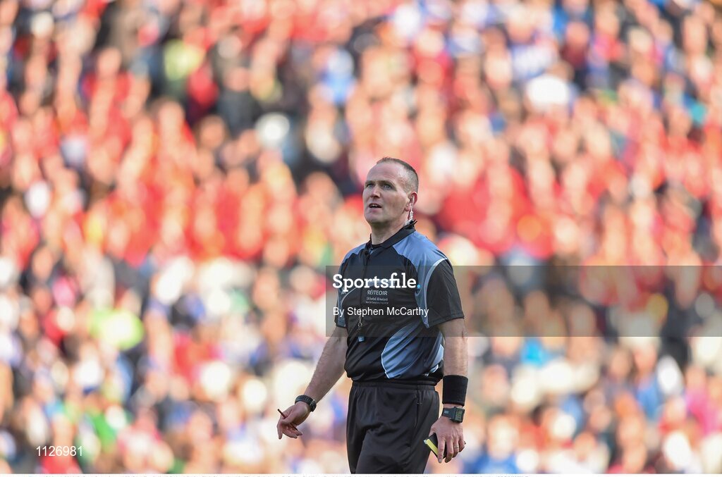 17 March 2016; Referee Conor Lane. AIB GAA Football All-Ireland Senior Club Championship Final, Ballyboden St Endas, Dublin, v Castlebar Mitchels, Mayo. Croke Park, Dublin. Picture credit: Stephen McCarthy / SPORTSFILE