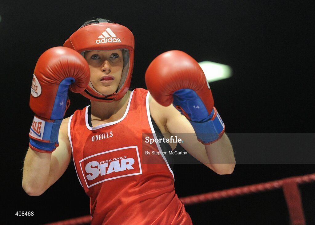6 March 2010; Sharon McGing, St Annes Westport, during her women;s novice 54kg final bout with Amanda Loughlin, Bray. Men's Elite & Women's Novice National Championships 2010 Finals - Saturday Evening Session, National Stadium, Dublin. Picture credit: Stephen McCarthy / SPORTSFILE