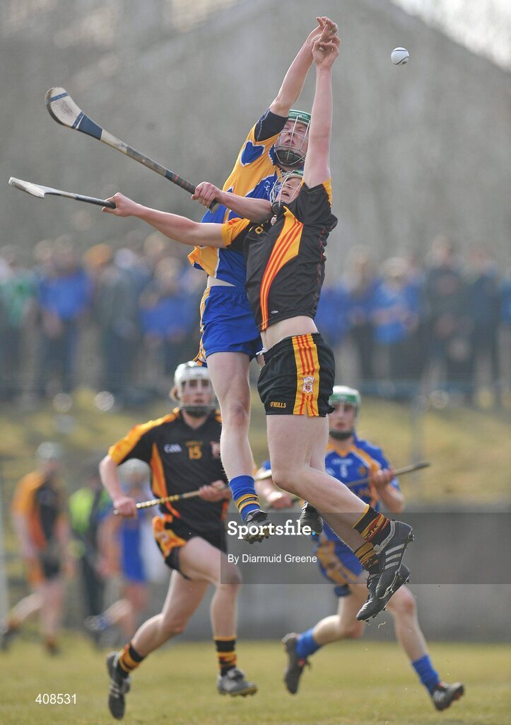 11 March 2010; Shane Dowling, Ard Scoil Ris, in action against John Meagher, Thurles CBS. Harty Cup Final, 2nd Replay, Thurles CBS v Ard Scoil Ris, McDonagh Park, Nenagh, Co. Tipperary. Picture credit: Diarmuid Greene / SPORTSFILE