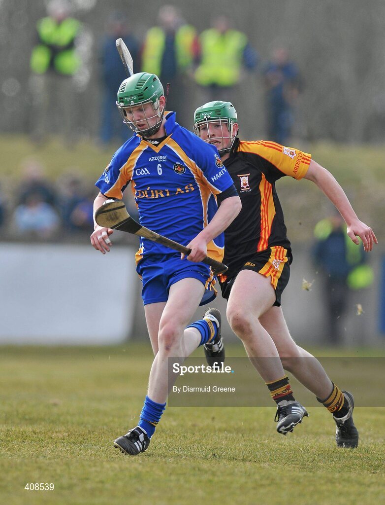 11 March 2010; John Meagher, Thurles CBS, gets away from Shane Dowling, Ard Scoil Ris. Harty Cup Final, 2nd Replay, Thurles CBS v Ard Scoil Ris, McDonagh Park, Nenagh, Co. Tipperary. Picture credit: Diarmuid Greene / SPORTSFILE