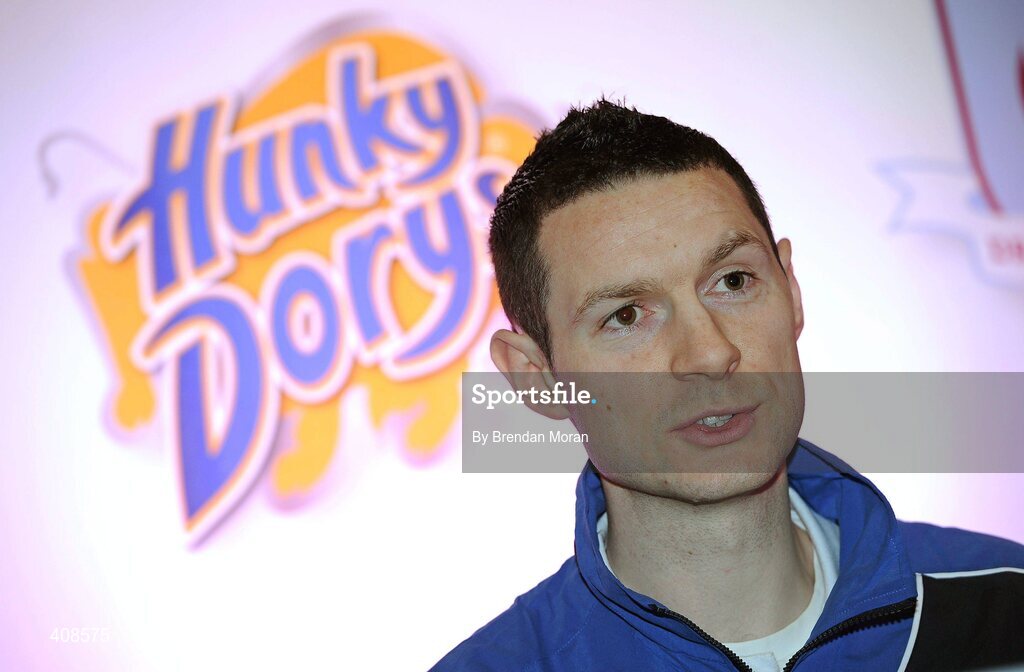 11 March 2010; Hunky Dorys and former League of Ireland champions Drogheda United have announced a major two year sponsorship deal, which will include United Park being renamed Hunky Dorys Park and the first and reserve teams wil carry the Hunky Dory logo. Speaking at the announcement is team captain Alan McNally. Herbert Park Hotel, Ballsbridge, Dublin. Picture credit: Brendan Moran / SPORTSFILE