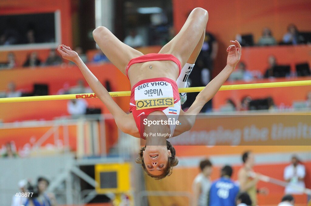 12 March 2010; Croatia's Blanka Vlasic in action during the Women's High Jump qualification during the 13th IAAF World Indoor Athletics Championships, Doha, Qatar. Picture credit: Pat Murphy / SPORTSFILE