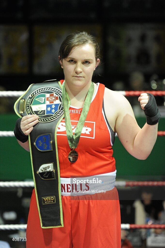 6 March 2010; Lauragh O'Neill, Paulstown, with her 81+kg elite women's belt after receiving a walkover. Men's Elite & Women's Novice National Championships 2010 Finals - Saturday Evening Session, National Stadium, Dublin. Picture credit: Stephen McCarthy / SPORTSFILE