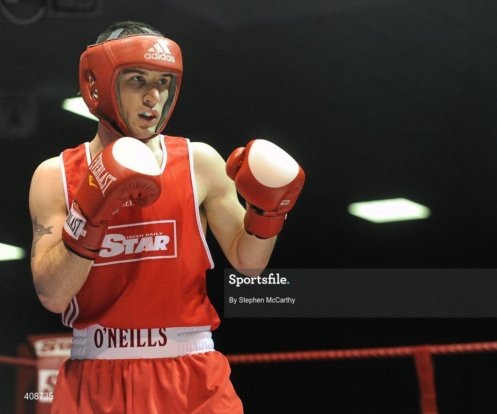 6 March 2010; John Joe Nevin, Cavan, in action against Derek Thorpe, St Aidans, during their men's elite 54kg final bout. Men's Novice National Championships 2010 Finals - Saturday Afternoon Session, National Stadium, Dublin. Picture credit: Stephen McCarthy / SPORTSFILE