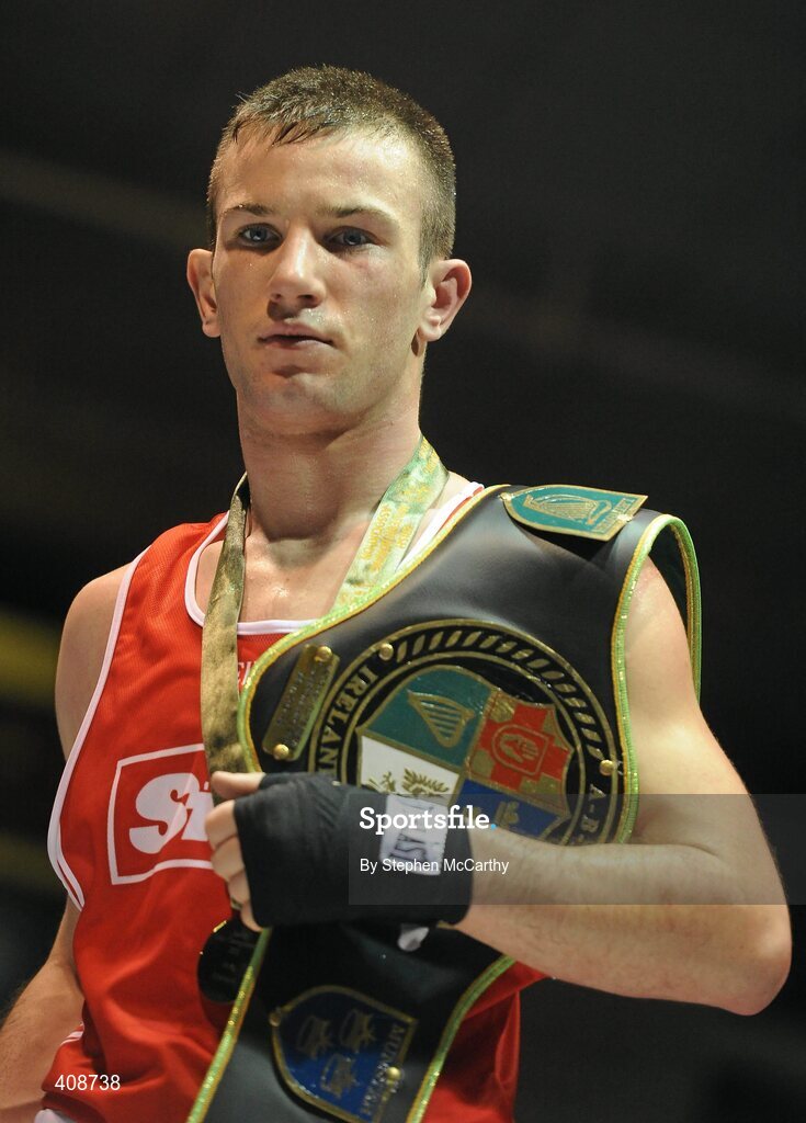 6 March 2010; John Joe Nevin, Cavan, following his victory over Derek Thorpe, St Aidans, during their men's elite 54kg final bout. Men's Novice National Championships 2010 Finals - Saturday Afternoon Session, National Stadium, Dublin. Picture credit: Stephen McCarthy / SPORTSFILE
