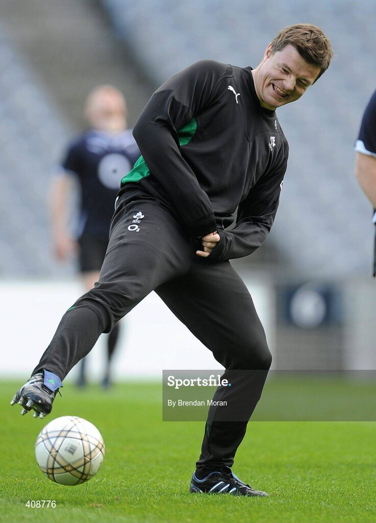 12 March 2010; Ireland captain Brian O'Driscoll during the squad captain's run ahead of their RBS Six Nations Rugby Championship match against Wales on Saturday. Croke Park, Dublin. Picture credit: Brendan Moran / SPORTSFILE
