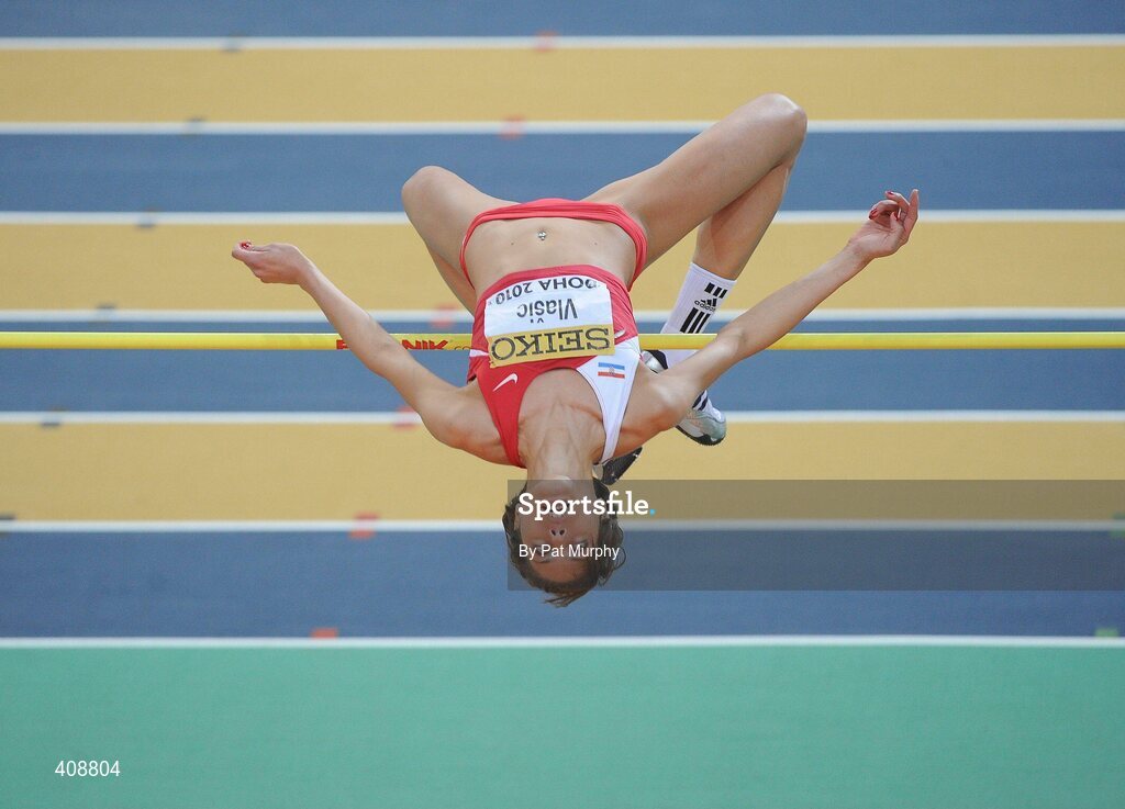 12 March 2010; Croatia's Blanka Vlasic in action during the Women's High Jump qualification during the 13th IAAF World Indoor Athletics Championships, Doha, Qatar. Picture credit: Pat Murphy / SPORTSFILE