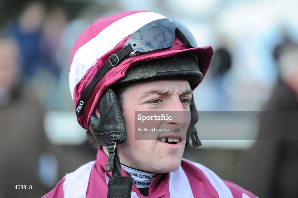 28 February 2010; Jockey Paddy Flood. Leopardstown Racecourse, Dublin. Picture credit: Brian Lawless / SPORTSFILE