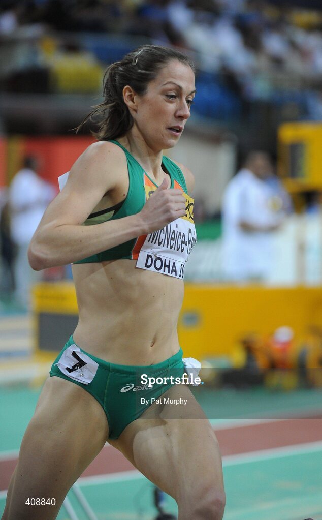12 March 2010; Ireland's Kelly McNeice-Reid in action during the Women's 1500m Heats, where she finished 7th in a time of 4:16:26, at the 13th IAAF World Indoor Athletics Championships, Doha, Qatar. Picture credit: Pat Murphy / SPORTSFILE