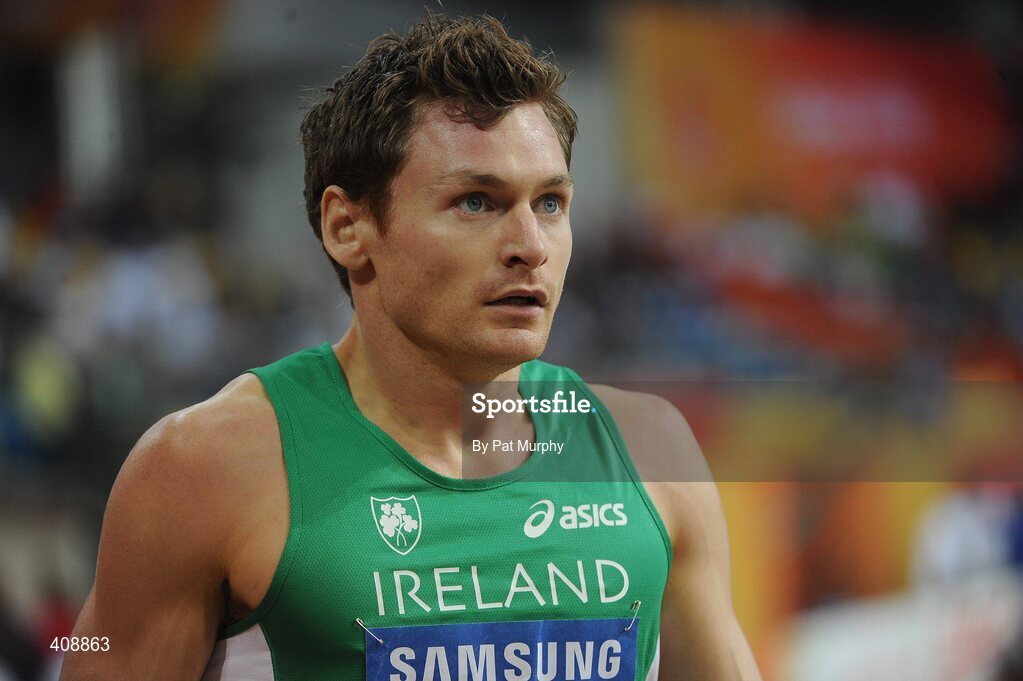12 March 2010; Ireland's David Gillick, who ran a time of 46.15, after finishing in second place behind Bershawn Jackson, USA, during his Men's 400m Semi-Final at the 13th IAAF World Indoor Athletics Championships, Doha, Qatar. Picture credit: Pat Murphy / SPORTSFILE