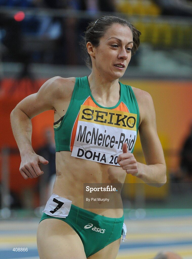 12 March 2010; Ireland's Kelly McNeice-Reid in action during the Women's 1500m Heats, where she finished 7th in a time of 4:16:26, at the 13th IAAF World Indoor Athletics Championships, Doha, Qatar. Picture credit: Pat Murphy / SPORTSFILE