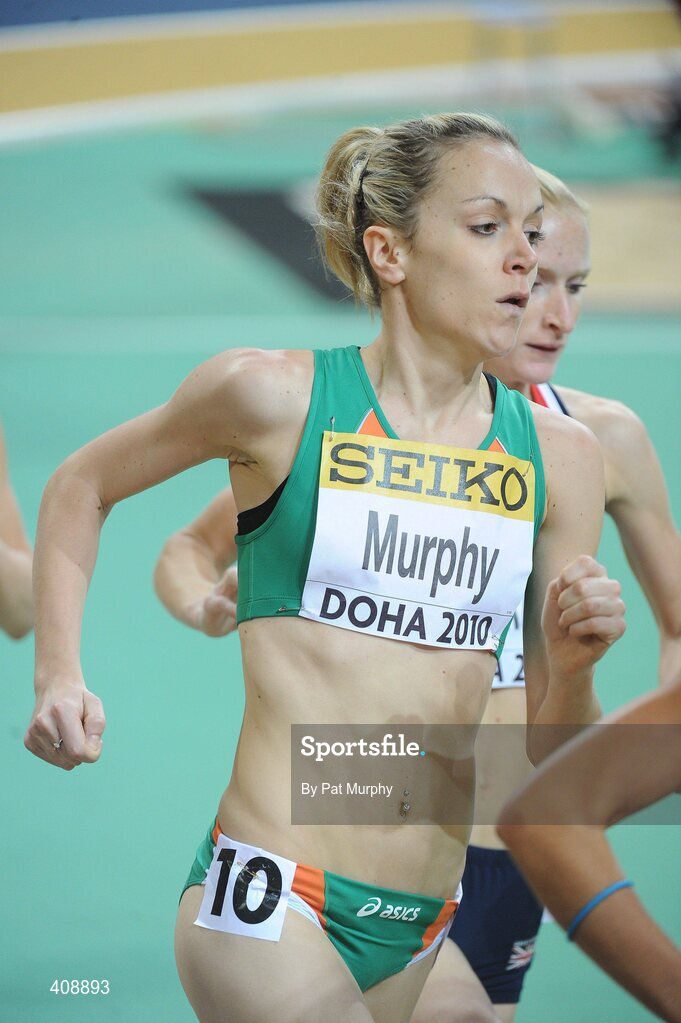 12 March 2010; Ireland's Hazel Murphy on her way to finishing in 9th place, in a time of 9:17.60, during the Women's 3000m Heats at the 13th IAAF World Indoor Athletics Championships, Doha, Qatar. Picture credit: Pat Murphy / SPORTSFILE