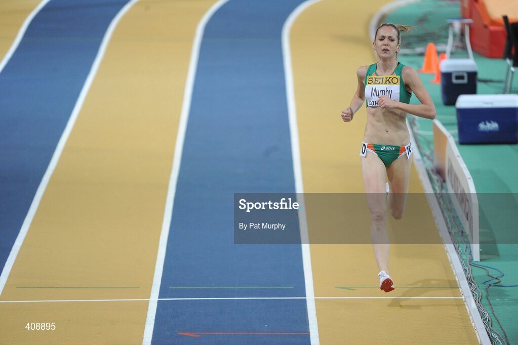12 March 2010; Ireland's Hazel Murphy on her way to finishing in 9th place, in a time of 9:17.60, during the Women's 3000m Heats at the 13th IAAF World Indoor Athletics Championships, Doha, Qatar. Picture credit: Pat Murphy / SPORTSFILE